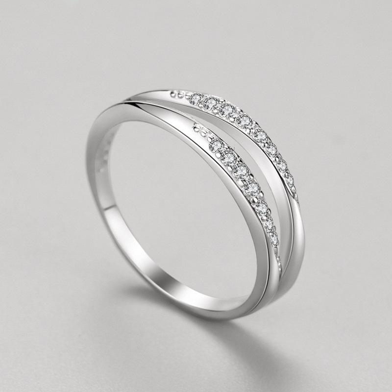 Tancise Classic 925 Sterling Silver  Zircon Ring Ladies Jewelry Wedding Promise Party Gift
