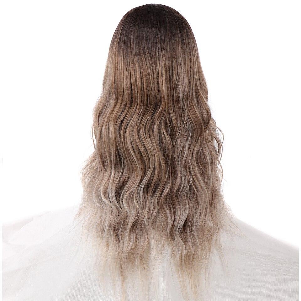 LUPU Synthetic Lace Front Wig Curly Wave Hair Wigs For Women Cosplay Natural Hairline High Temperature Ombre Blonde Fake Hair