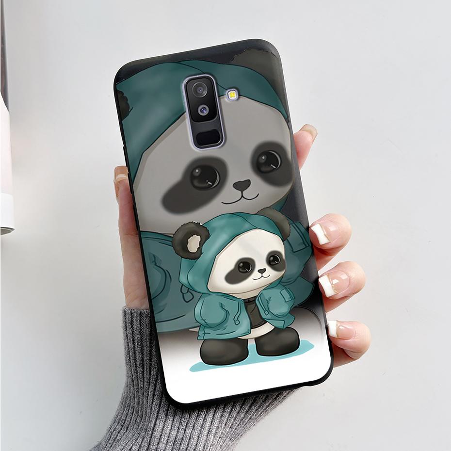 Painted Case For Samsung Galaxy A6 Plus Covers For Samsung A7 2018 A750 Cases For Samsung A9 2018 Cute Cartoon Protective Coques