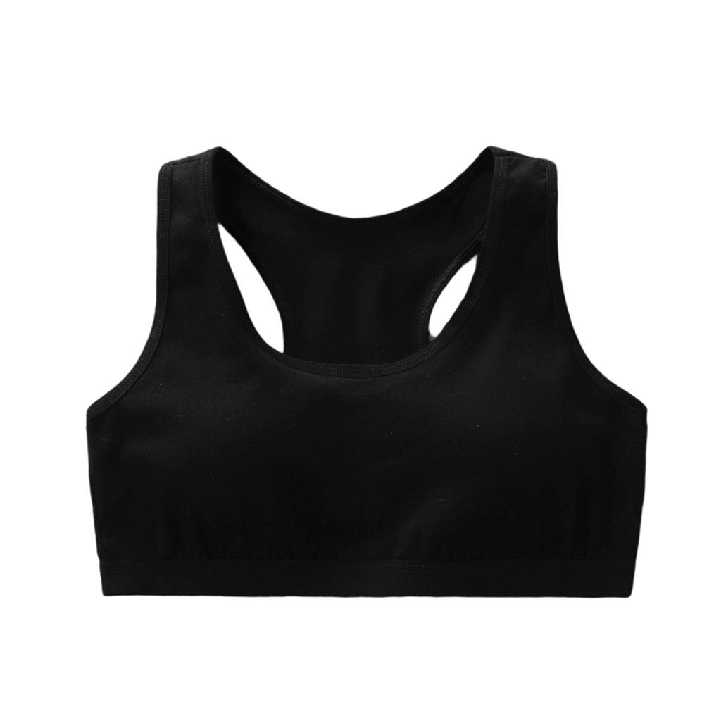 Adjustable Shoulder Strap Sports Bra For Girls (10-14 Years Old) With Fixed Cup