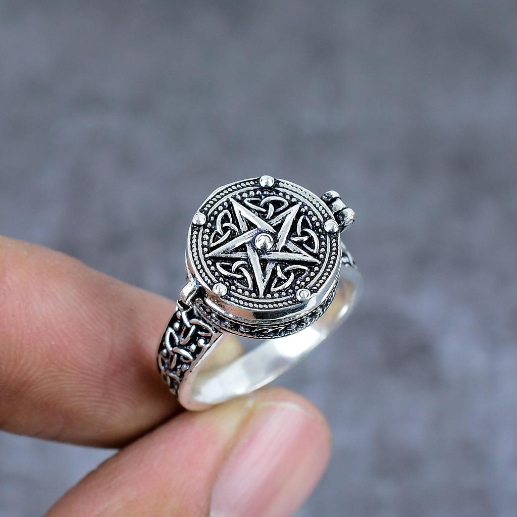 Poison Star Look Handmade Brass Jewelry Ring Size 8