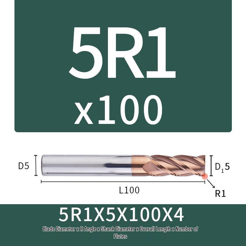 55-Degree Carbide Bull Nose End Mill with Wear-Resistant Coating for CNC Routers