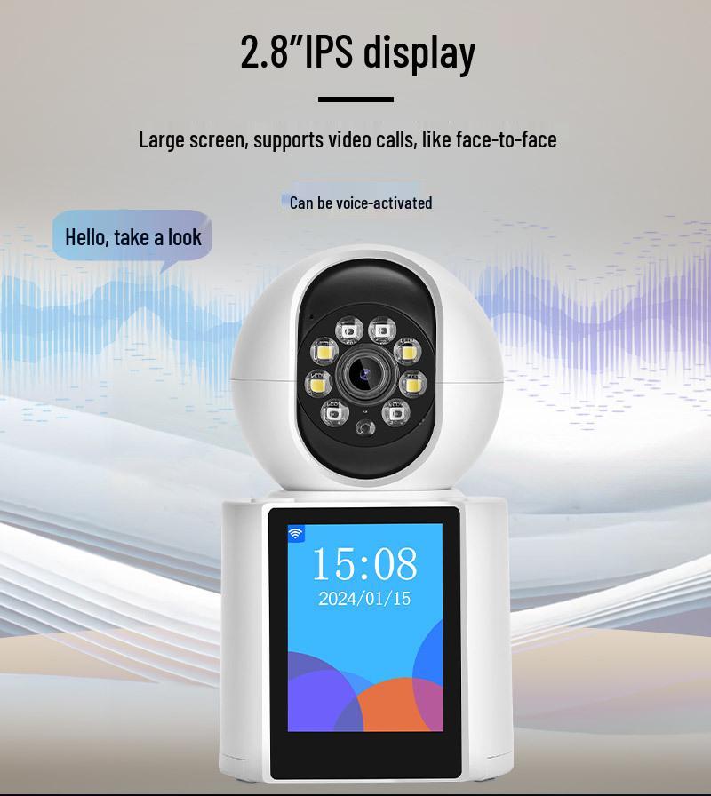 iCsee Video Intercom WiFi Camera with One-Key Call & HD Monitor, 4G, No Top-Up Needed