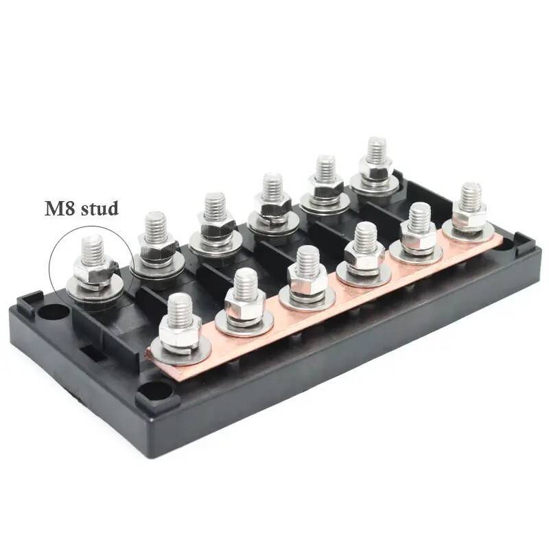 ANM MEGA 6Way MIDI Fuse Box 30A-500A Bolt-Down Power Distribution Block with Copper Busbar for RV Camper Boat Marine