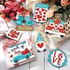 Valentine's Day Tiered Tray Decor Delicate Wooden Valentine Tabletop Decor Reusable Valentine Tray Decoration Love Red Truck