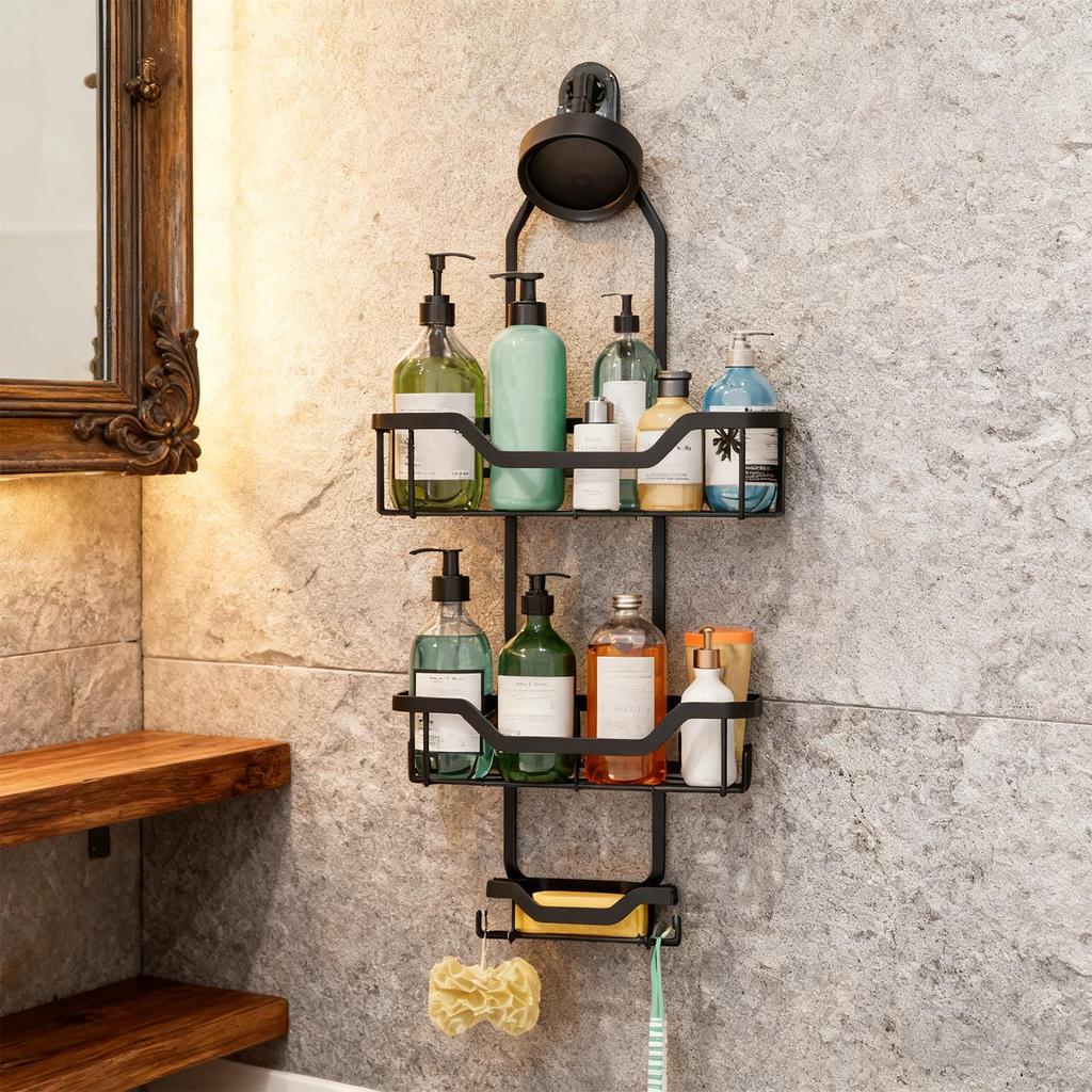 Shower Shelves Bath Shower Organization With Suction Cup No Drilling Shelves for Bathroom for Home Hotel Restaurant Apartment Rv