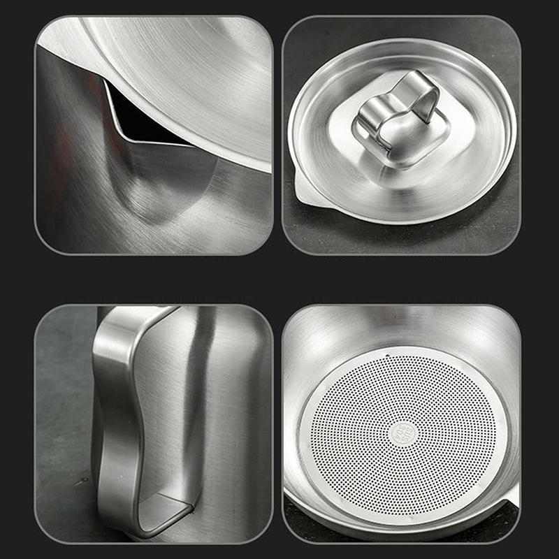 Ölfiltertopf Edelstahl Ölsiebtopf mit feinem Sieb Frittierkorb Ölaufbewahrungsbehälter Fettbehälter Küche