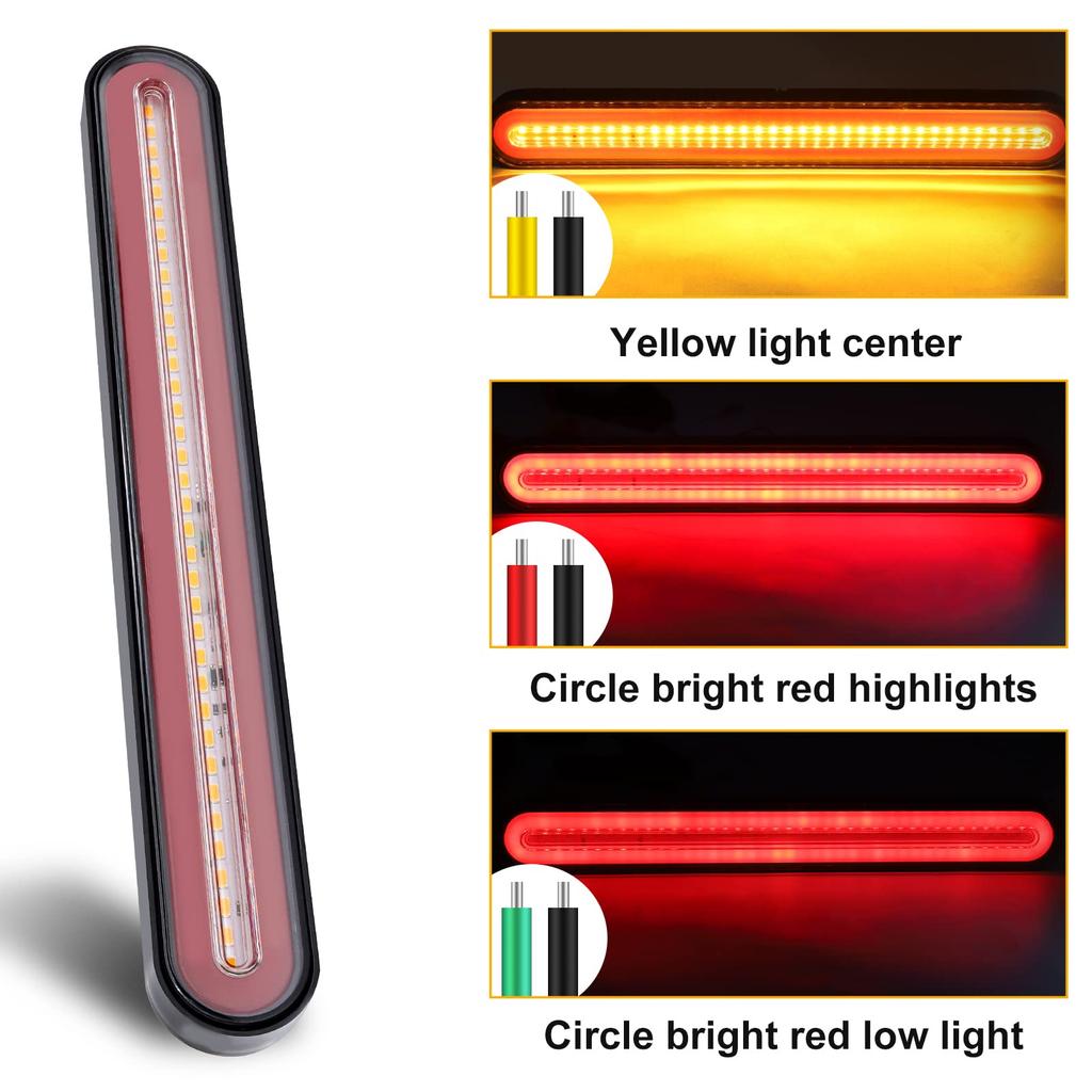 13-inch 126 LED Trailer Tail Light Bar Steering Tail Light Brake Light Bar 12V Universal for Pickup Truck Car Boat Pickup