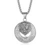 Europe, America, New Models, Style, Cross-border Hollow Gold-plated Point Diamonds, Lion Pendant Necklace.