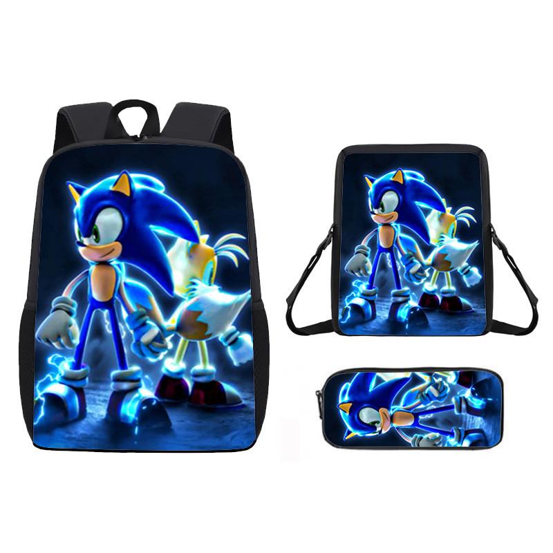 Children Cartoon Pattern Breathable Backpack Three Piece Set