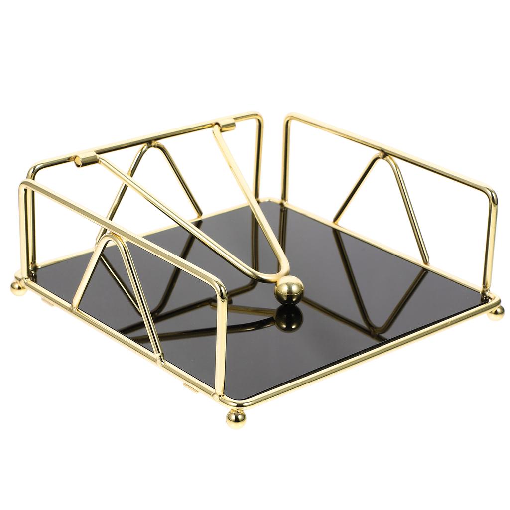 Acrylic Base Tissue Box Iron Storage (gold) Decor Square Napkin Holder Table Stand Napkins Wrought Modern Cocktail for