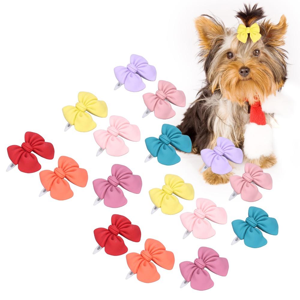 16pcs Mini Size Pet Hair Clip Multicolor Pet Bow Clip Easy Wear Cat Hair Accessory Small Pet