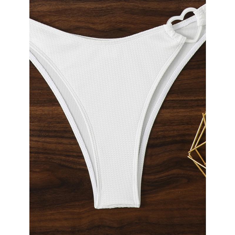 Černá bikiny s halter krkem a detaily kroužku ve tvaru srdce Dvoudílné plavky