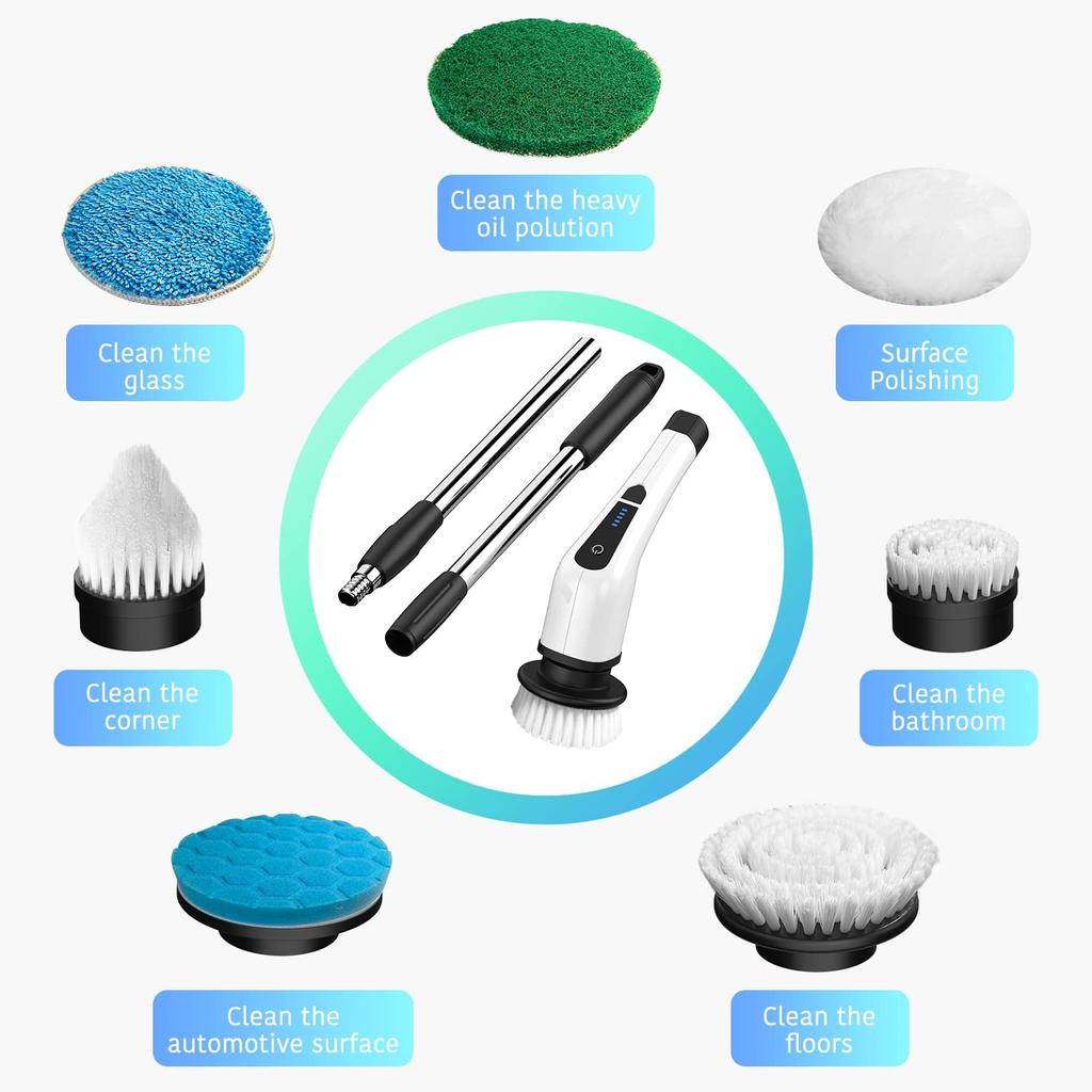 Handheld Powerful Electric Cleaning Brush Flooring Scrubber Cepillo De Limpieza Rechargeable Washing Home