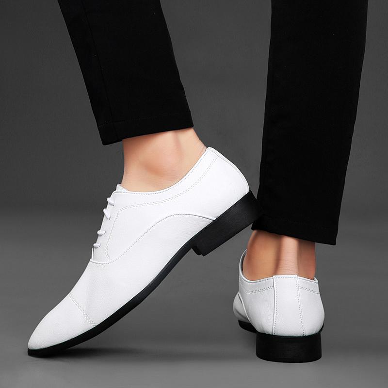 Golden Sapling Men's Formal Shoes White Oxfords Elegant Wedding Shoe for Men Casual Business Flats Leisure Dress Loafers
