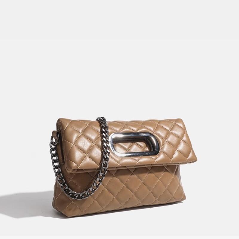 New PU Leather Crossbody Bags Women's Rhomboid Lattice Shoulder Bags Versatile Commuter High-capacity Handheld Tote Bags