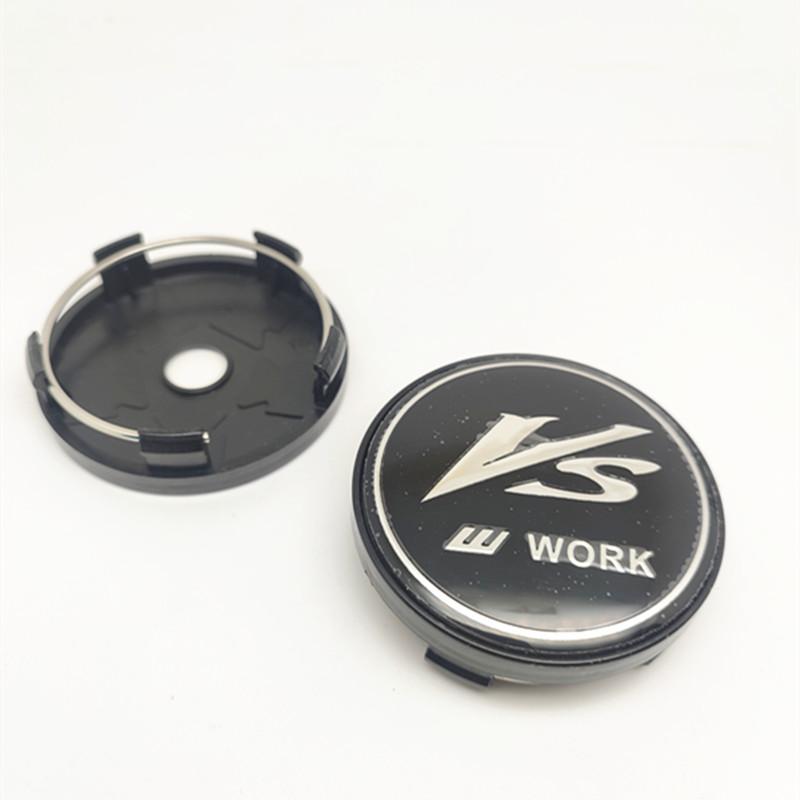 4pcs 60mm 56mm VS W Work Center Caps Car Wheel Hub Cover Emblem Badge Auto Styling