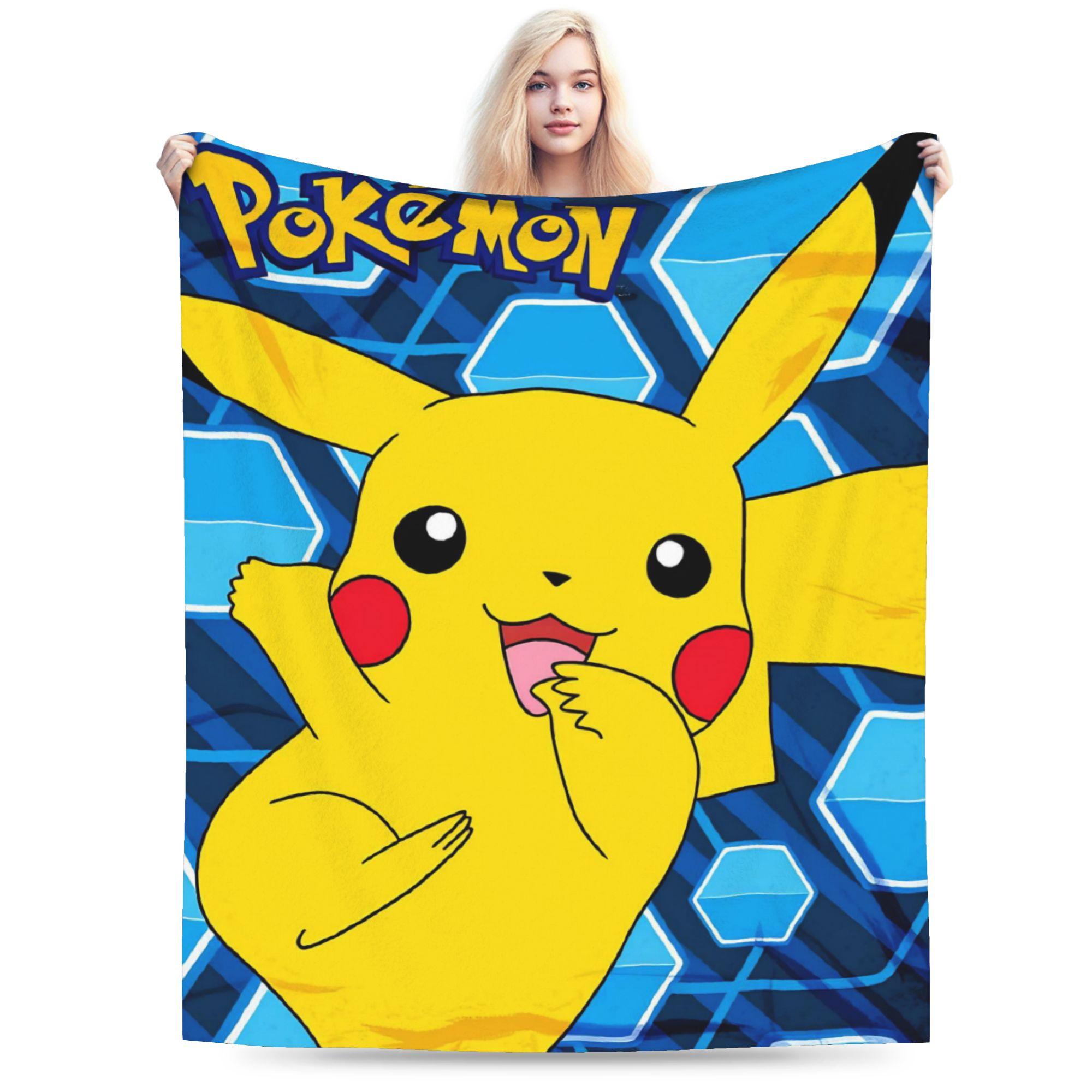 

Pokemon Pikachu Flannel Blanket Winter Super Warm Bedding Throws for Kids Outdoor Funny Bedspread Sofa Bed Cover 75x100cm (30x40inch)