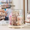 Rotating Labubu Charm Display Box: Transparent Plush Doll Figurine Storage & Multifunctional Stand