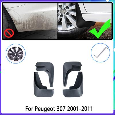 4 PCS Car Mud Flaps for Peugeot 307 307sw 2001~2011 2003 2005 2006 2008 Mudguard Splash Guards Fender Mudflaps Auto