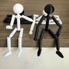 1/2Pcs 3D Printed Matchstick Man Figure Movable Joints Stickman Fidget Toy Stress Relief Stick Man Model Desktop Decoration
