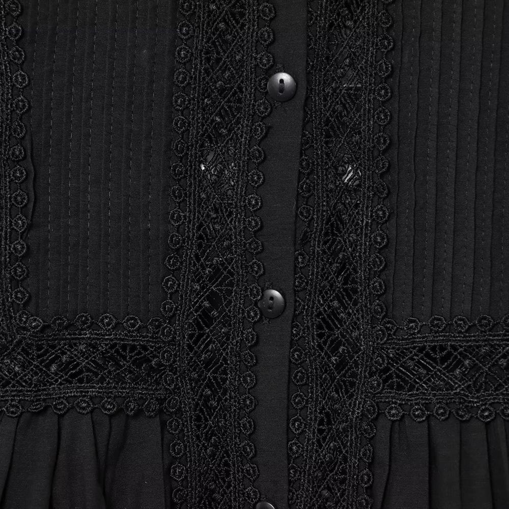 2025 Spring/Summer Women's Lace Patchwork Round Neck Top