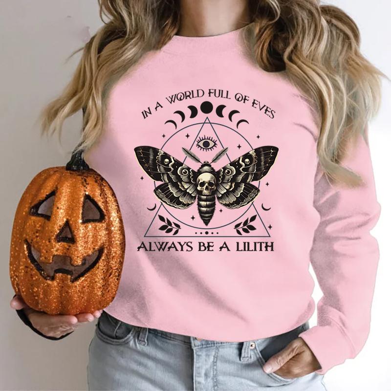 In A World Full Of Eves Always Be A Lilith Sweatshirts For Women Crew Neck Pullovers Casual Long Sleeves Halloween Sweatshirts