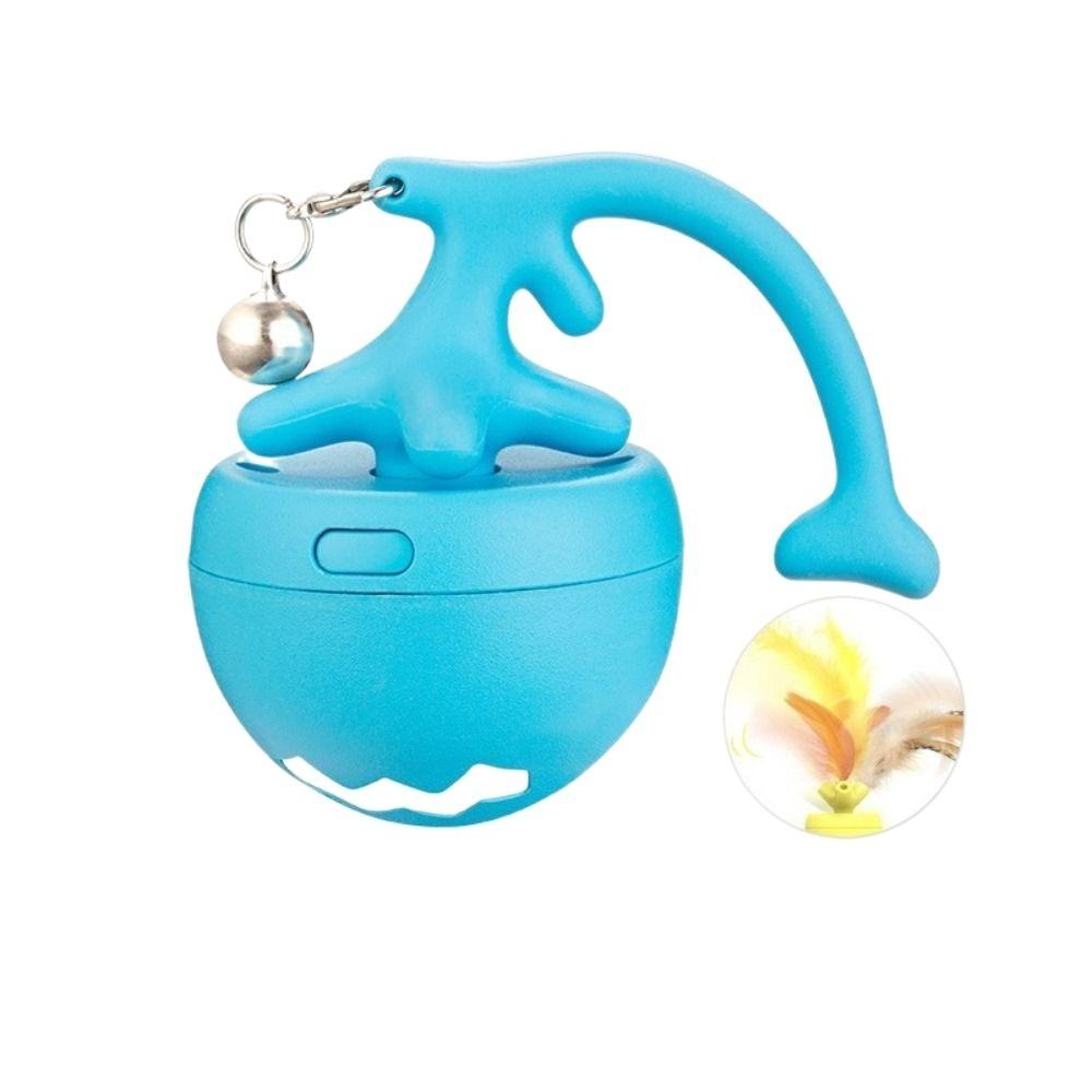 Automatic Electric Cat Teasing Toy Ball Bite Resist Motion Activate Fish Bone Spinning Ball Relieve Boredom Mouse Catching