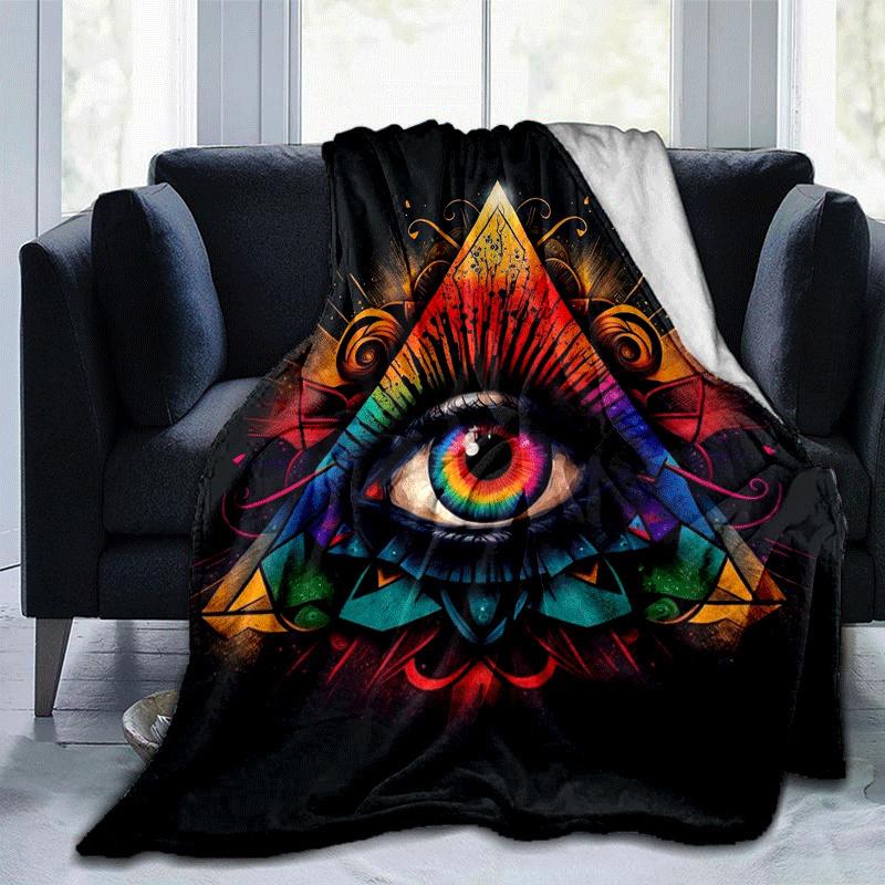 1pc Eye Printing Lightweight Flannel Blanket, Comfortable and Warm Blanket, for Camping Sofa Bed and Couch Office, Suitable for Gift Blankets