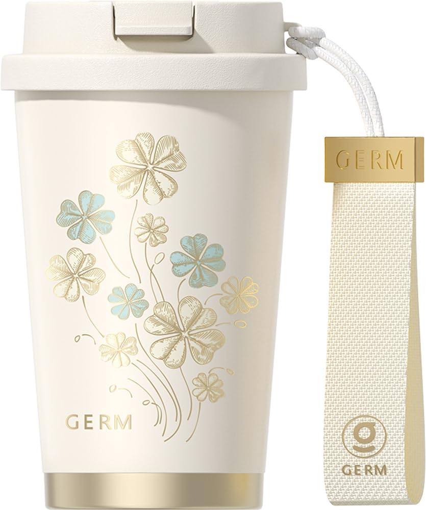 

GERM Shiny design 390ml tumbler 316 stainless steel vacuum insulation Hot and cold storage Comes with lid and straw Dishwasher safe Easy to carry mug белый