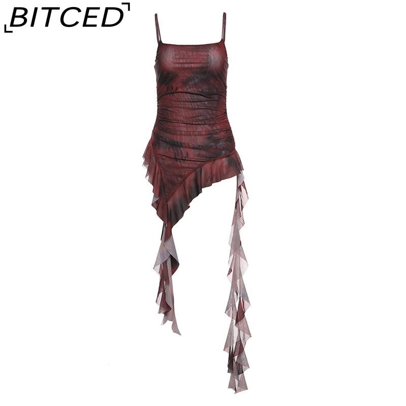 

BITCED Spring Women s Solid-Colour Slim-Fit Streetwear Halter-Neck Backless Printed Top L красный