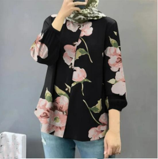 

Женская мусульманская блузка с рукавами-пузырями M чёрный