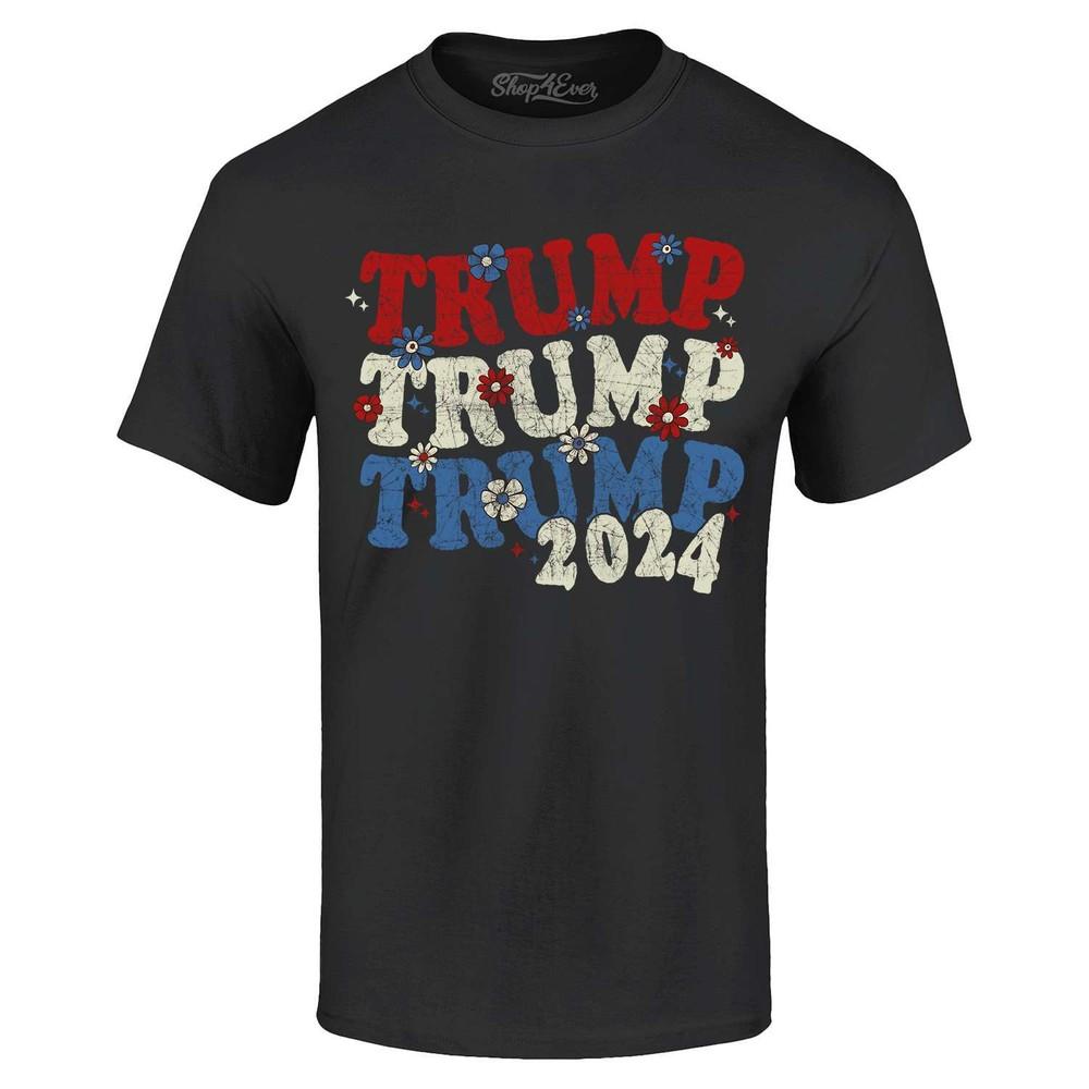 

Trump Trump Trump 2024 T-shirt Groovy Flowers Shirt 4XL