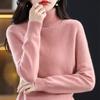 Maglione Pullover da Donna Autunno Inverno Ispessito a Collo Alto Alto a Spalla Scesa Manica Lunga - Top Base Layer in Maglia