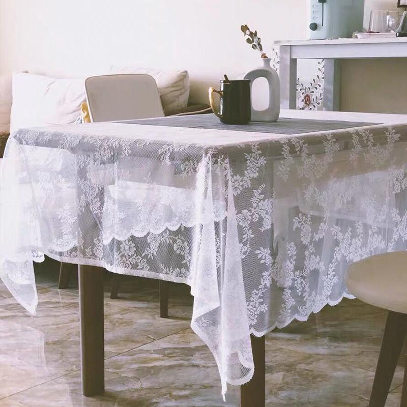 Table Cloth Rectangle Lace Tablecloth Pastoral Style Wedding Party Decoration Household Desk Covers Dust-proof Mantel De Mesa 145x100cm