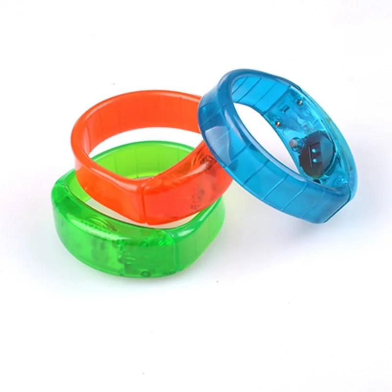 Fest Rave Konsert Stemmestyring LED Lys Armbånd Armring Lydaktivert Lyser Festlys Lyser i Mørket Festival