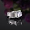 Luxury Wedding Bands Men Finger Rings Solitaire Round Zirconia Crystal Male Marriage Rings Silver Color Statement Jewelry