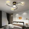 Modern Black Ceiling Chandeliers For Living Room Hall Ceiling Light Fixture Romantic Starry Gold Creative Ceiling Lamp Bedroom