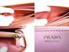 Authentic PRADA Pink Saffiano Triang Leather Round Zip Long Wallet #9968  Open Box