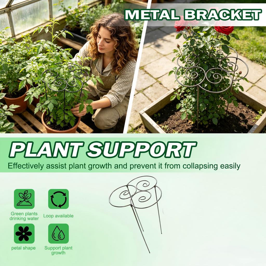 Metal Plant Support Spiral Design Garden Tool for Indoor Outdoor Potted Plants Durable Structure for Vertical Growth Support