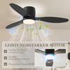 Ceiling Fan with Lighting And Remote Control 115cm LED Lamp with Fan, Reversible Motor, 3 Blades, 3 Light Colors, 6 Speeds, Timer Ceiling Fan for