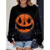 Womens Casual Hoodie With 3D Halloween Print Round Neck Lightweight Breathable Fabric