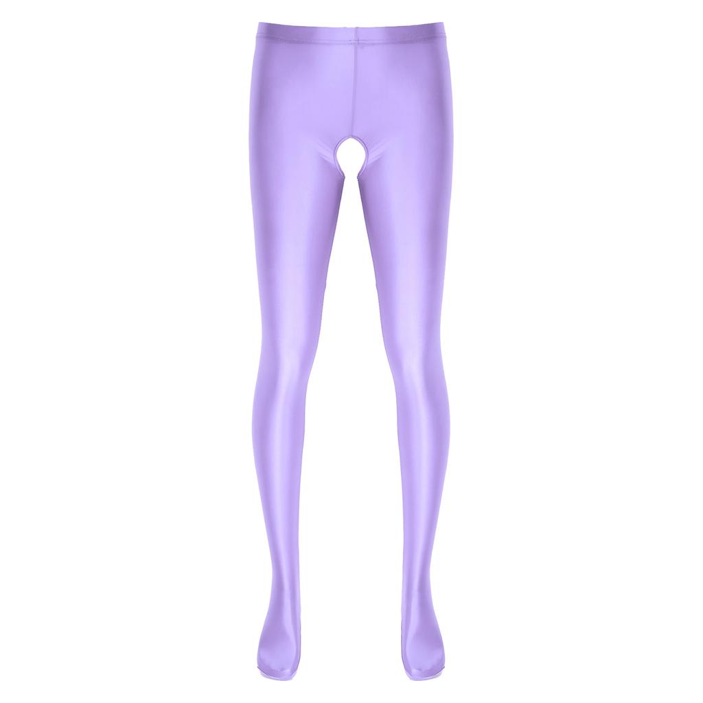 Pánské lesklé punčochové kalhoty s vysokým pasem bez rozkroku, elastický pas, průsvitné legíny, spodní prádlo, noční prádlo