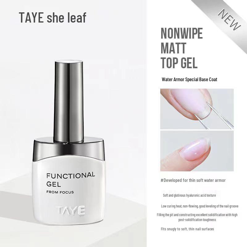 She Leaf Nail Base & Top Coat Set: Crystal Plating, Matte Finish, Builder Gel, Peel-Off Polish