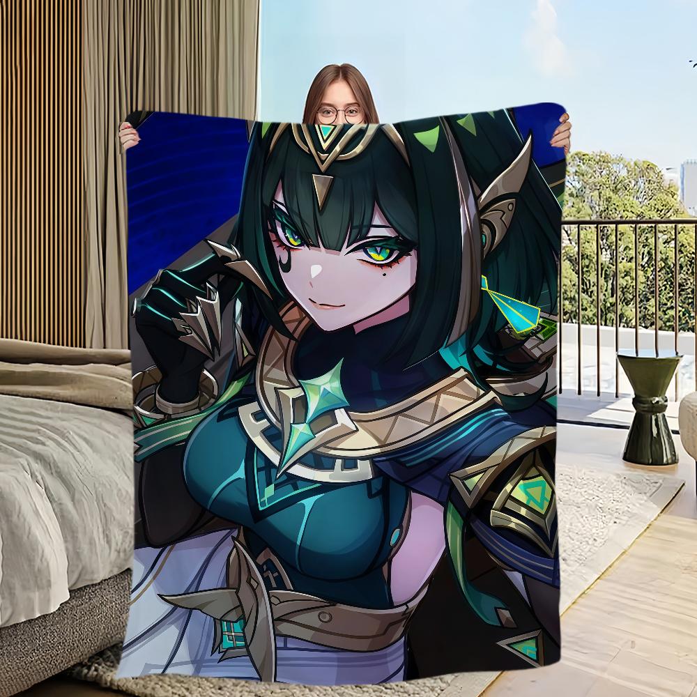 Game New Characters Genshin Impact Nefer Blanket Flannel Warm Comfort Soft Plush Blanket For Picnic Bed Homes And Bedrooms