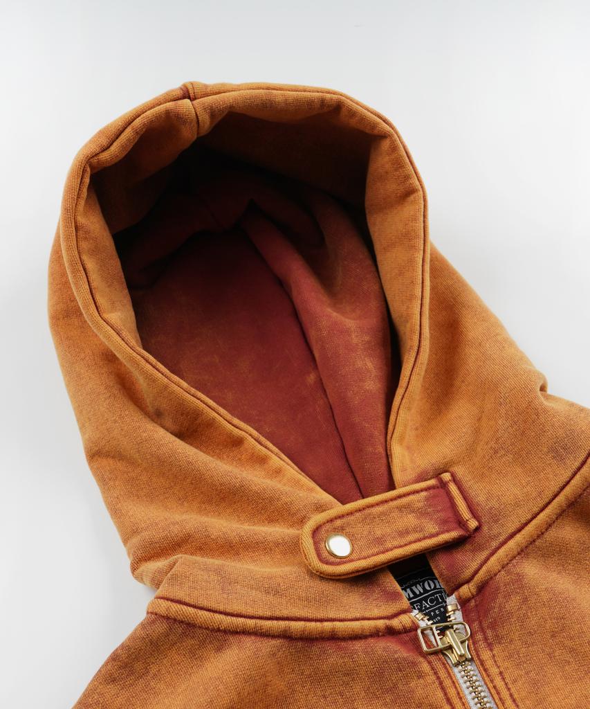 Frizmworks Vintage-Färbung Kapuzen-Reißverschluss-Parka _ Sonnenuntergang