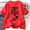Skeleton Halloween Maternity Tshirt Funny Mother Pregnancy Announcement T-shirt Pregnant Women Fall New Mom Tees Clothing