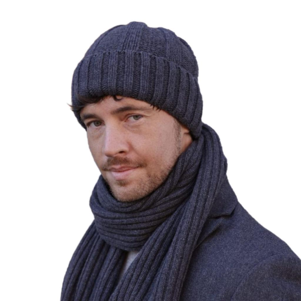 Kamea Ben Men' Set (Hat + Scarf), Graphite