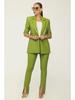 RC3090 Women's V-Neck Leather Split-Leg Pants Suit - European & American Style