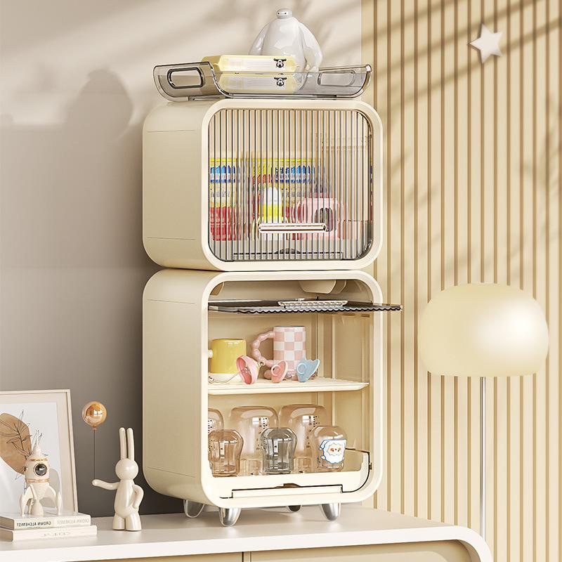 Multi-Functional Baby Bottle and Tableware Storage Rack with Dustproof Design